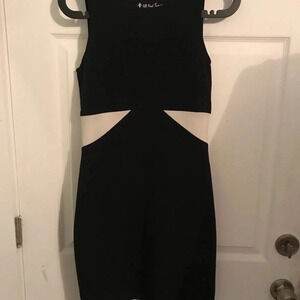 Vintage minidress black with white waist